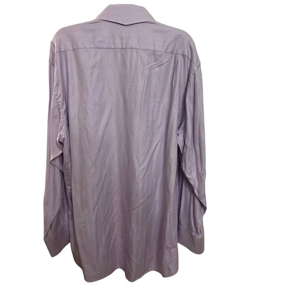 English Laundry Mens DressShirt Lavender MicroDot Pattern Button Down 17.5 34/35